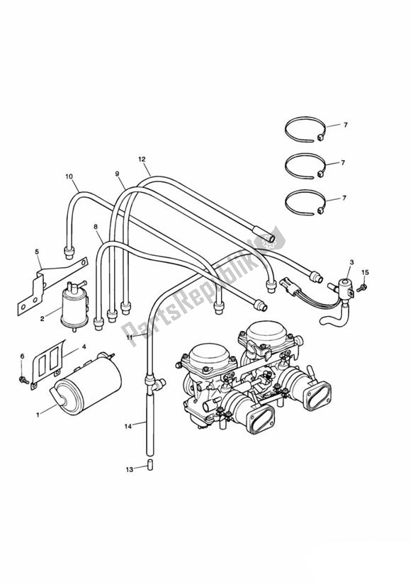 All parts for the Evap. Loss Control System - > 254726 California Only of the Triumph America Carburettor 790 2002 - 2007